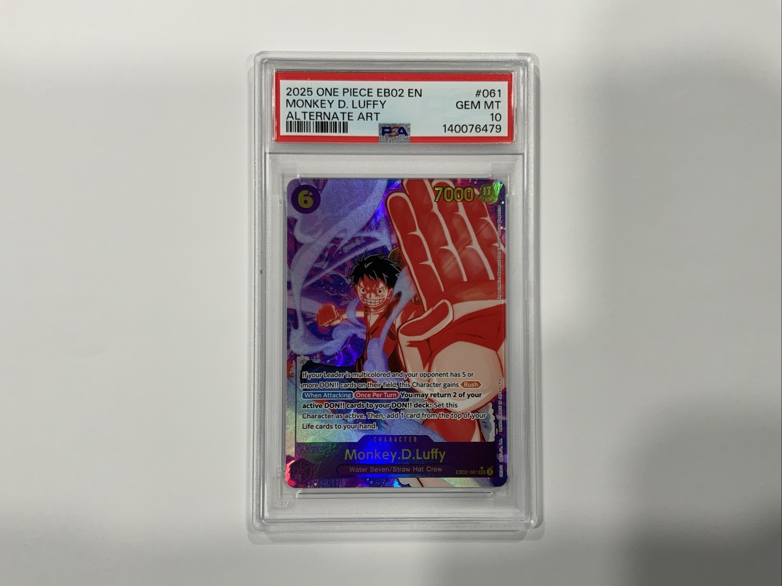 2025 One Piece Anime 25th Monkey D. Luffy Alternate Art #EB02-061 PSA 10