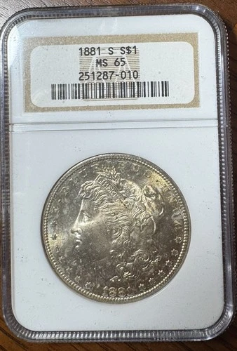 1881 S $1 Morgan Silver Dollar NGC MS65 W/ Toning