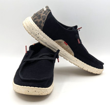 Hey Dude Wendy Rise Black Jungle Leopard Womens Shoes Loafers Size 6