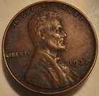 1937 P BN Lincoln Wheat Cent Penny!