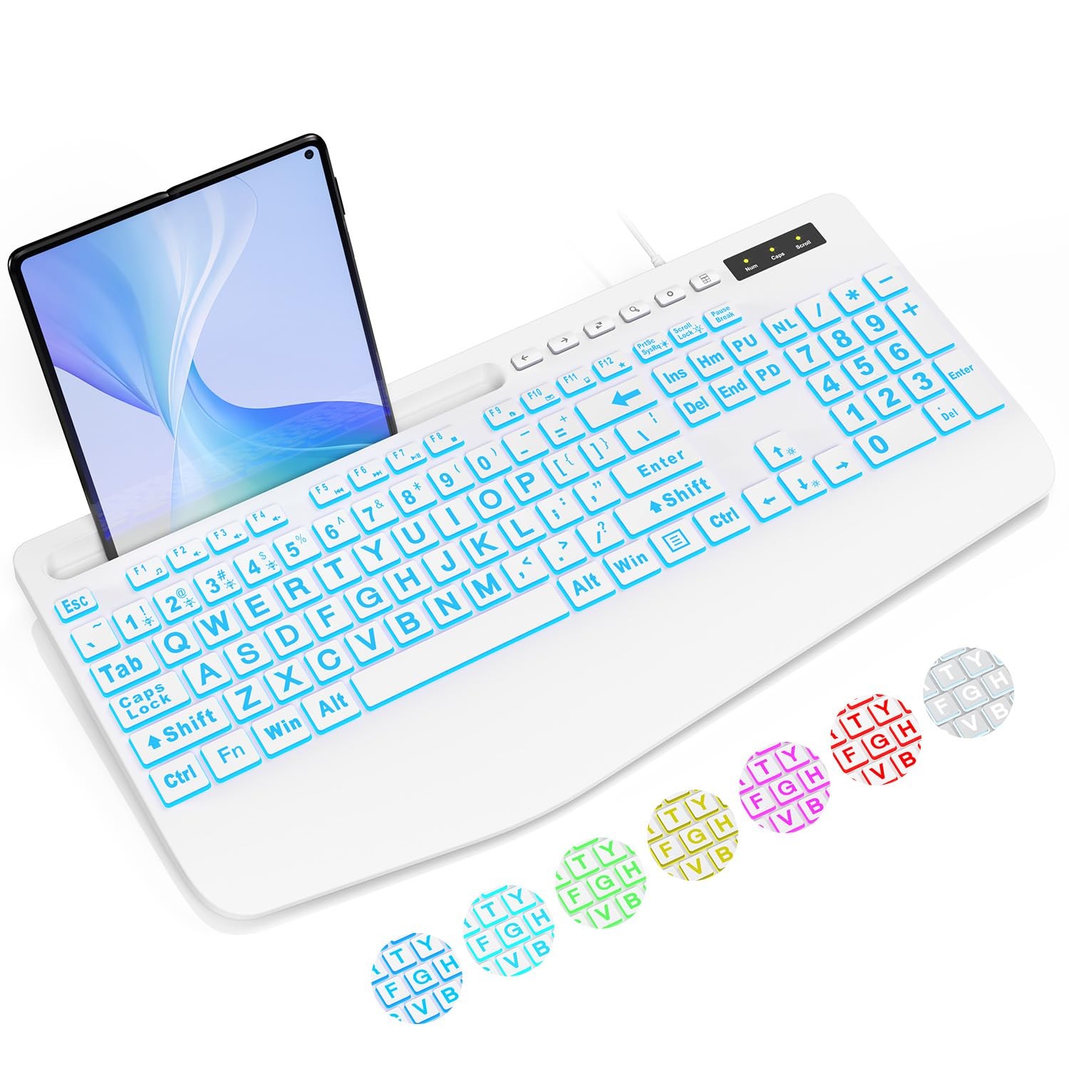 Wired Lighted Usb Keyboards With 7-col...
