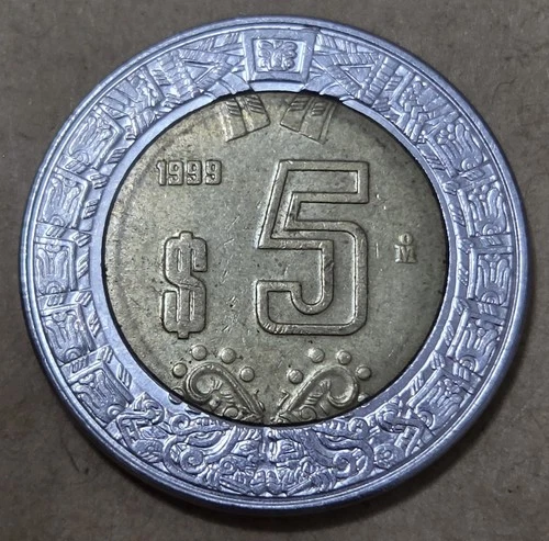 Photo of a 1999 Mexico 5 Pesos Bimetallic (1992-Present) from an eBay listing that sold on Jul 18, 2026