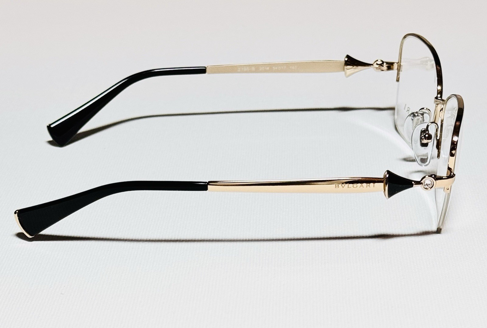 Bvlgari BV 2195-B 2014 Women Half Rimless Light Gold Eyeglasses Frame 54-17mm
