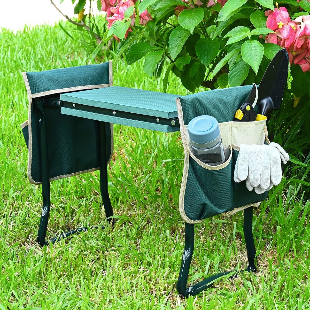 KVR upgradedgarden kneelingstool with thicker, wider,and softer kneeling cushion
