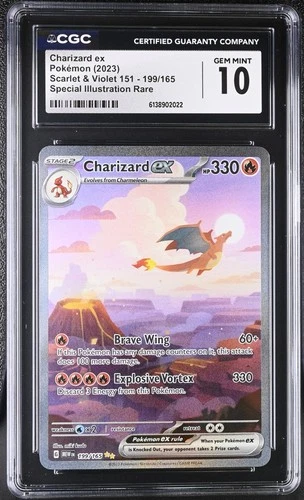 CGC 10 - Charizard ex 199/165 SIR Pokemon 151 Scarlet & Violet English Gem Mint