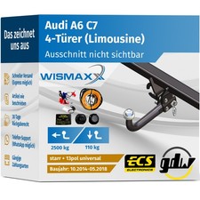 ANHÄNGERKUPPLUNG für Audi A6 4G C7 4Tür 14-18 starr GDW +13pol E-Satz ABE