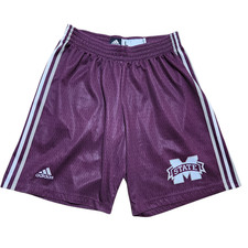 Adidas Men L Mississippi State Bulldogs Basketball Shorts Maroon Team Issue