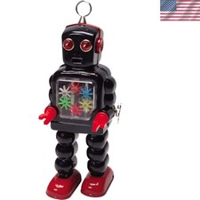 Vintage 9.5" High Wheel Robot with Sparkling Gears - Ideal Collectible for Kids