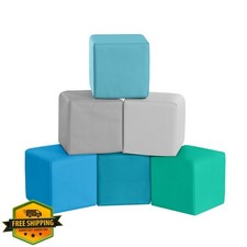Foam Building Blocks for Toddlers, Soft PU Leather Stacking Toy 6 Pcs 
