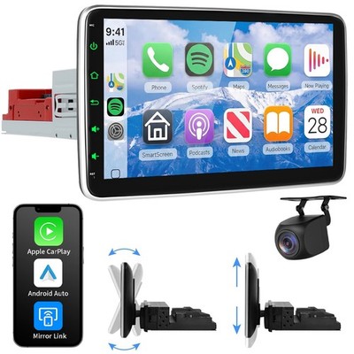 Tilted Screen Android Auto Rotatable 10'' Carplay Car Stereo Radio Player GPS Nav