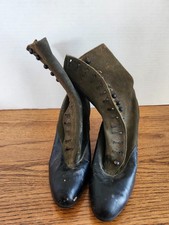 1900s Queen Brown Shoe Co Womens Victorian Edwardian Button Down Leather boots
