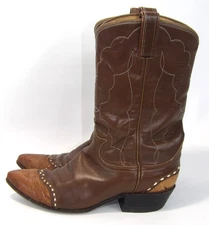 Vtg Tony Lama Women's Size 5.5B Lizard Wingtip & Heelcaps Western Cowboy Boots