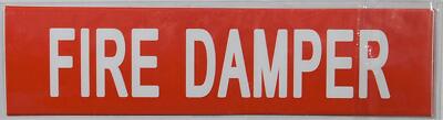 Set of 5 PCS - Pipe Marking- FIRE Damper (Sticker,RED, 2X8)-REF24-1027