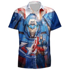 Amazing Superhero Cartoon Movie Lovers Captain America 3D HAWAII SHIRT Us Size