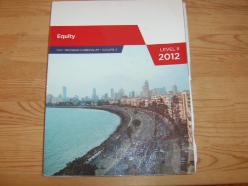 EQUITY LEVEL II, 2012 (CFA PROGRAM CURRICULUM VOLUME 4) **Mint Condition**-image