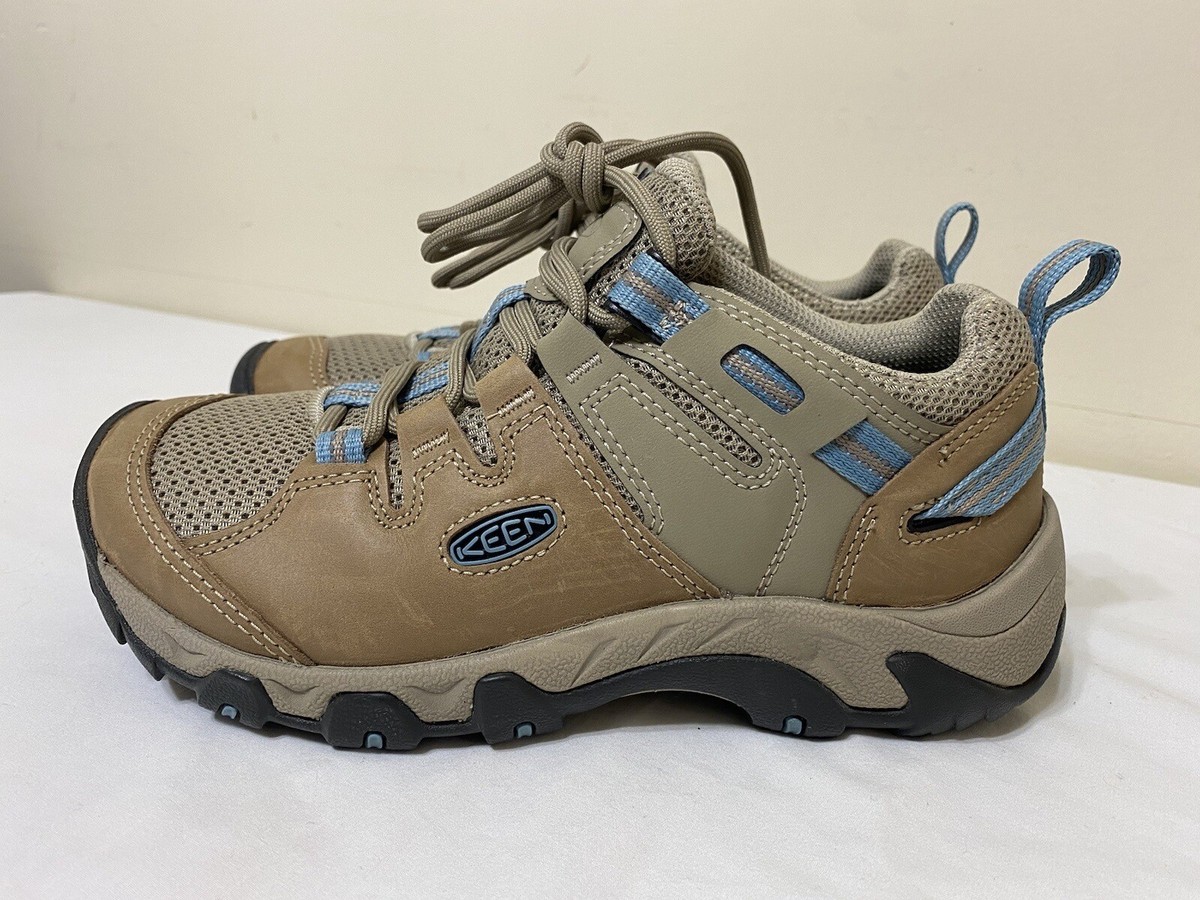 Keen Steens Vent Timberwolf Tan Atlantic Blue Hiking Shoes 1022752 Women’s  Sz