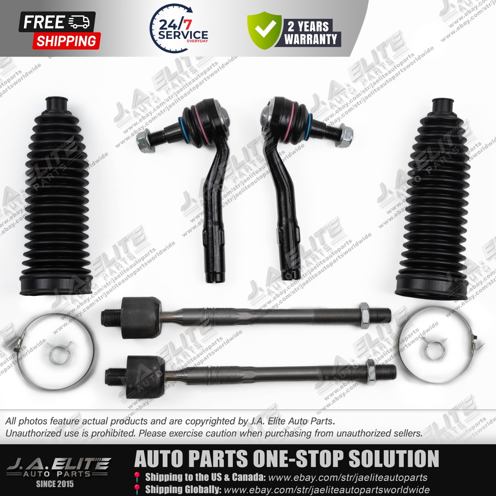 6 pcs Inner&Outer Steering Ball Joints with Dust Cover fit Rolls-Royce Phantom
