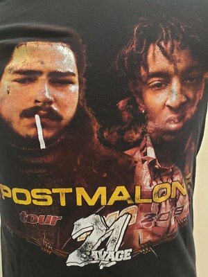 Post Malone 21 Savage 2018 Tour Shirt Rare Nascar Tshirt Size S