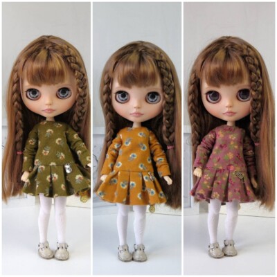Blythe clothes Short dress with floral Blythe 12 Inch Bjd Toys Clothes Handmade