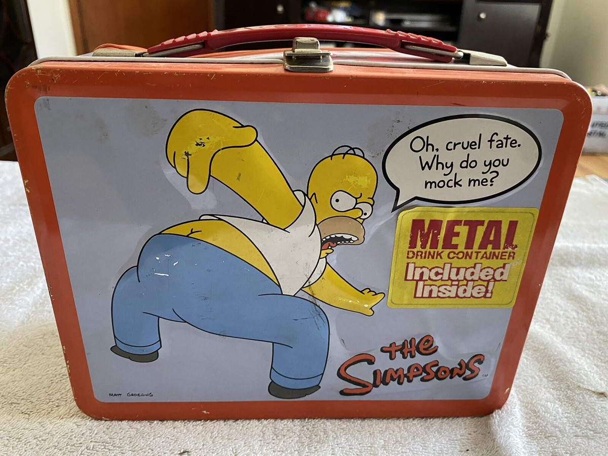 VINTAGE THE SIMPSONS HOMER SIMPSON METAL LUNCHBOX HIGH GRADE ORIG