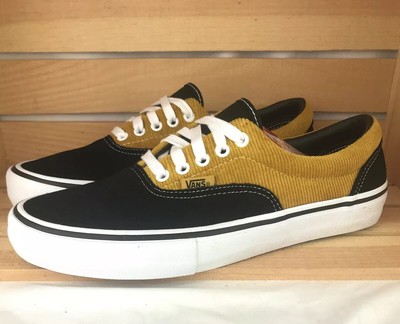 vans era pro corduroy black yolk yellow