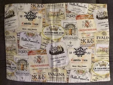 6 Kay Dee Designs Antique wine labels Dinner cloth Thick Placemats USA