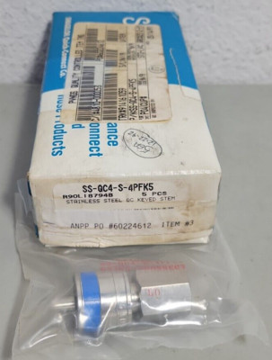 (5) NEW GENUINE Swagelok SS-QC4-S-4PFK5 Stainless Steel Quick Connect Keyed Stem