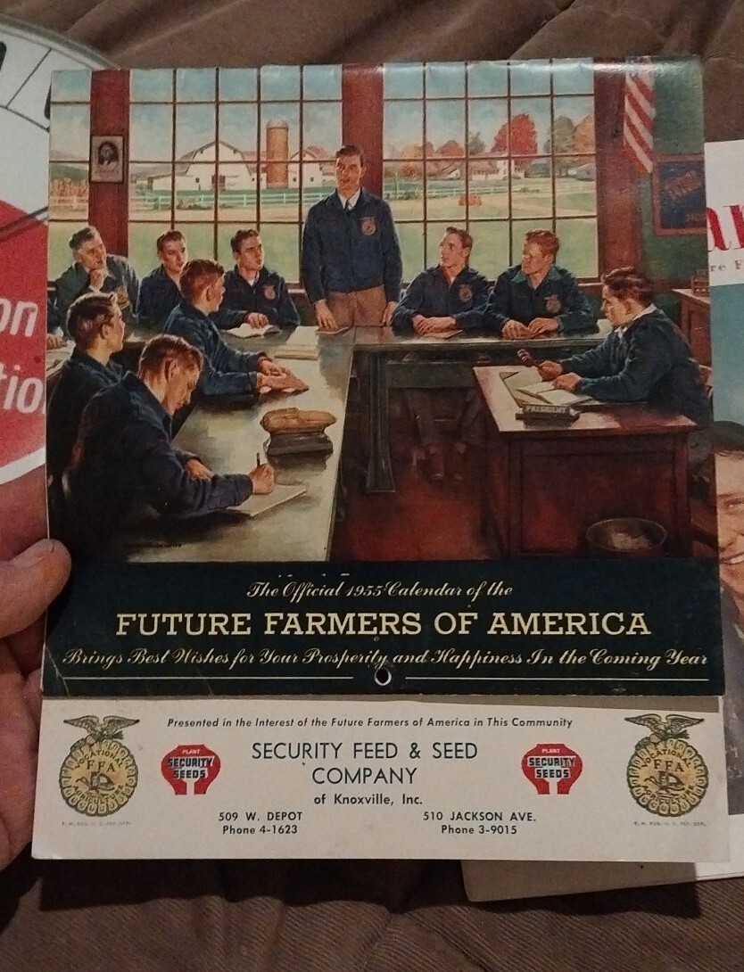 Vintage Thermometer "Production Credit Association", 1955 FFA Calender