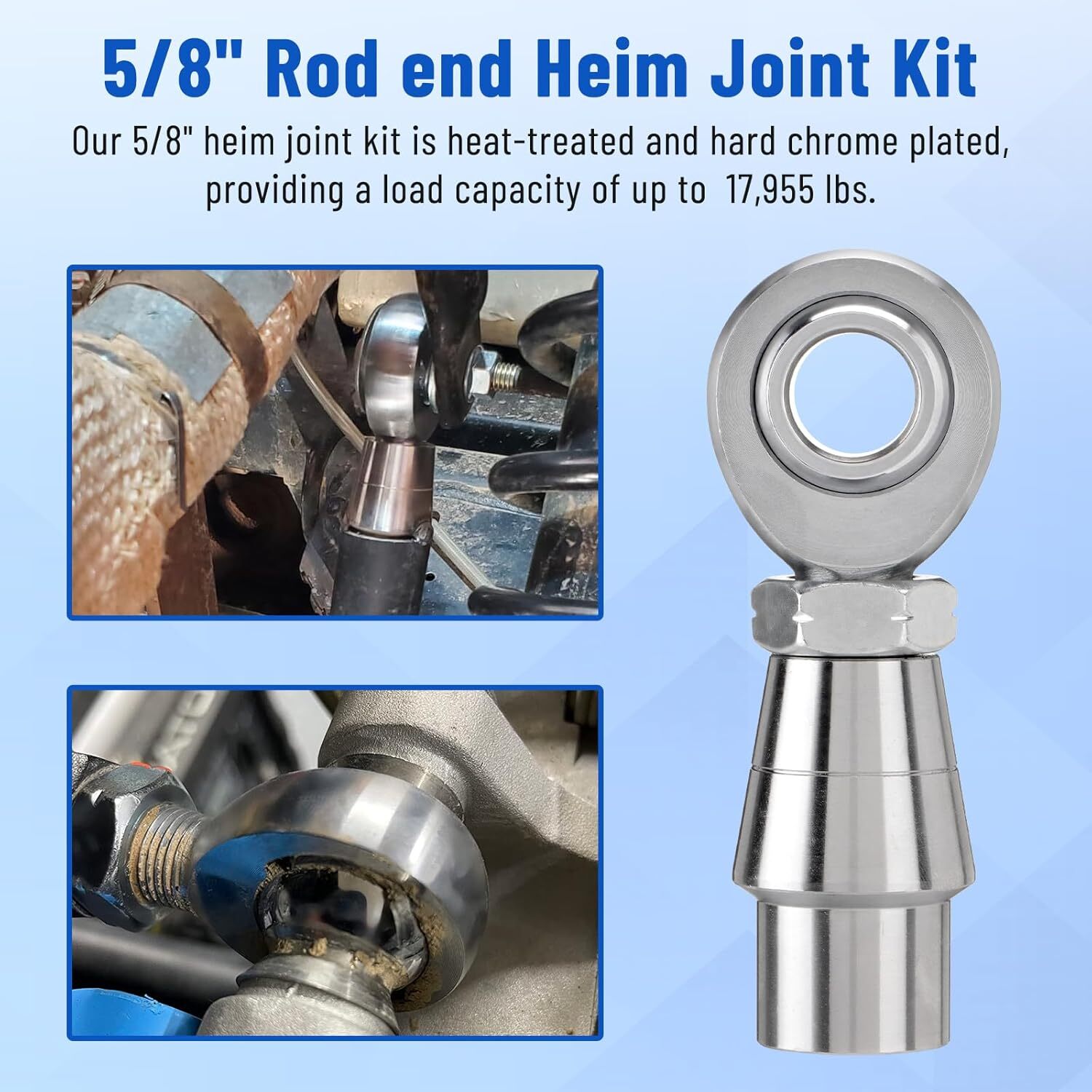 5/8'' Heim Joints Rod End Suspension Kit, 750'' Chromoly Left +Right Hand Thread