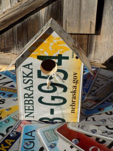 Nebraska NE Meadow Lark License Plate Bird House ~FastFreeShip~ - Picture 10 of 14