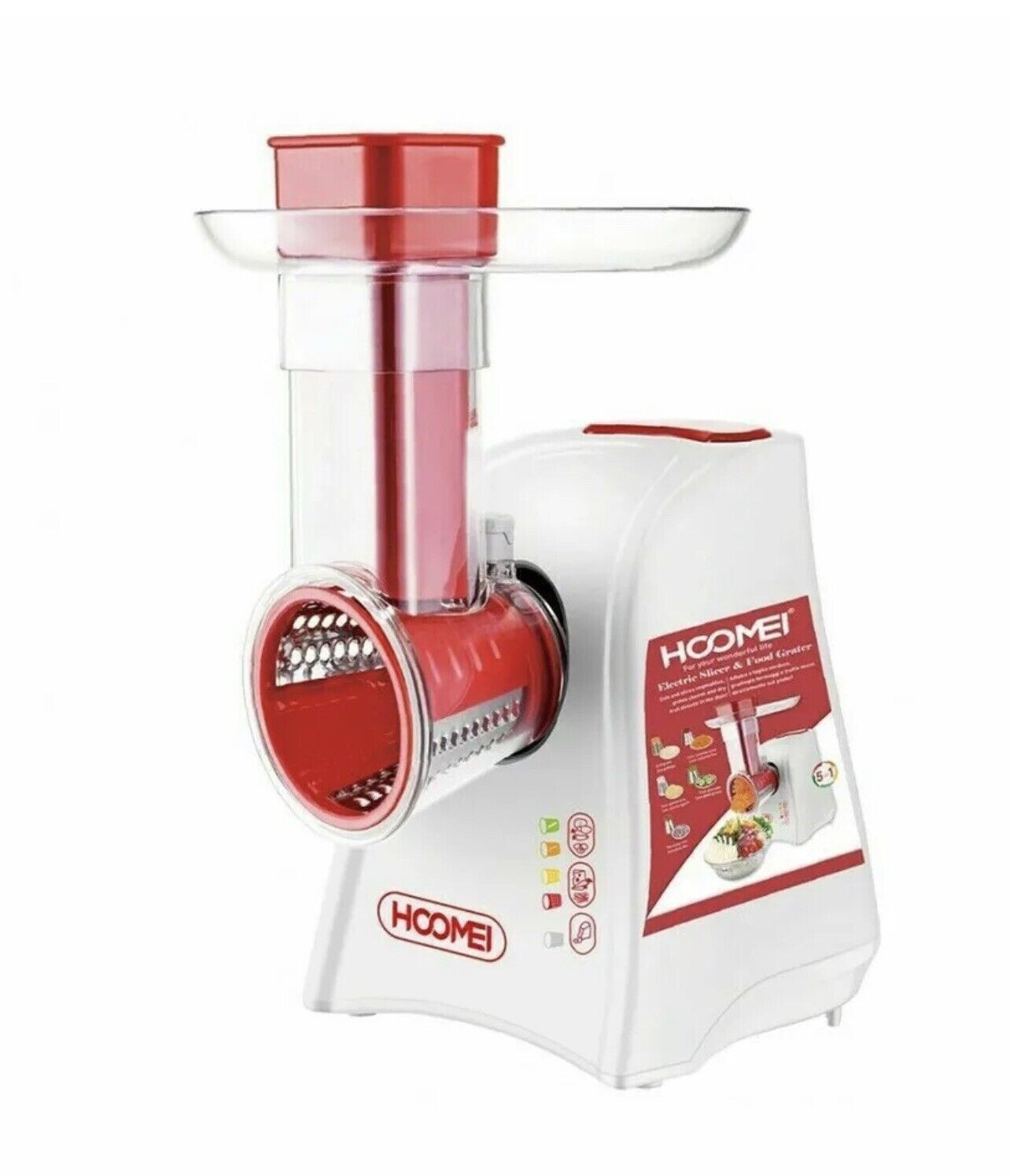 Hoomei HM6135 Taglia Verdure Elettrico Acciaio - Multifunzione 5 Lame