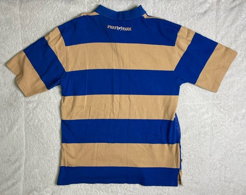 Vintage Phat Farm Shirt Mens L Color Block Polo Short Sleeve Cotton Embroidered - Picture 2 of 11