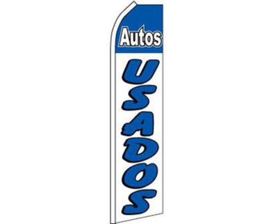 Pack of 2 Autos Usados Blue / White Swooper Super Feather Advertising Flag