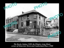 OLD LARGE HISTORIC PHOTO OF THE ROCKS NSW, WHALERS ARMS HOTEL CUMBERLAND St 1900