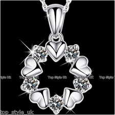 925 Sterling Silver Love Infinity Circle Heart Necklace Pendant Friendship Gifts