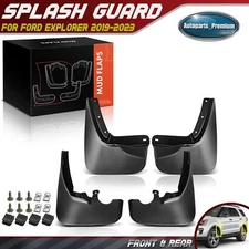 4pcs Front and Rear Splash Guards Mud Flaps MudFlaps for Ford Explorer 2019-2023
