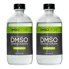 DMSO 4 oz. Glass 2 Bottle Non-diluted 99.995% Low Odor Pharma Grade Liquid