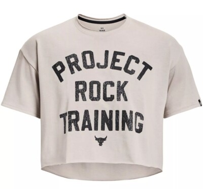 Under Armour Mens M Project Rock Training Cutoff T-Shirt TG Gray 1377441 SS $45