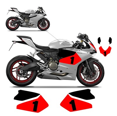 KIT AUFKLEBER MOTORRAD WEISS NUMMER PERSONALISIERBAR DUCATI PANIGALE 899/1199 ''V927''