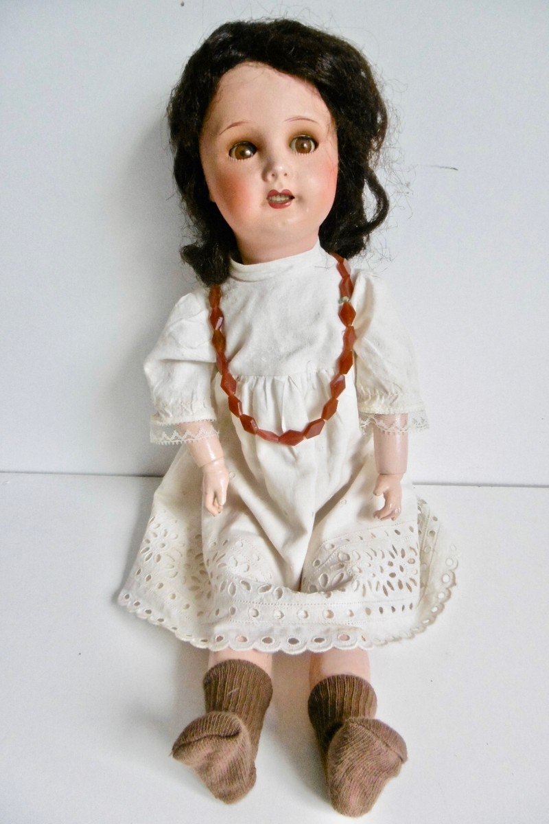 Jolie Poupée Ancienne 54 Cm - Tête Pivotante - Style SFBJ - Bois Céramique - France
