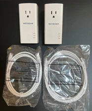 Two Netgear PLP1200S Powerline Adapter 1200Mbps Networking Extender Gigabit TV