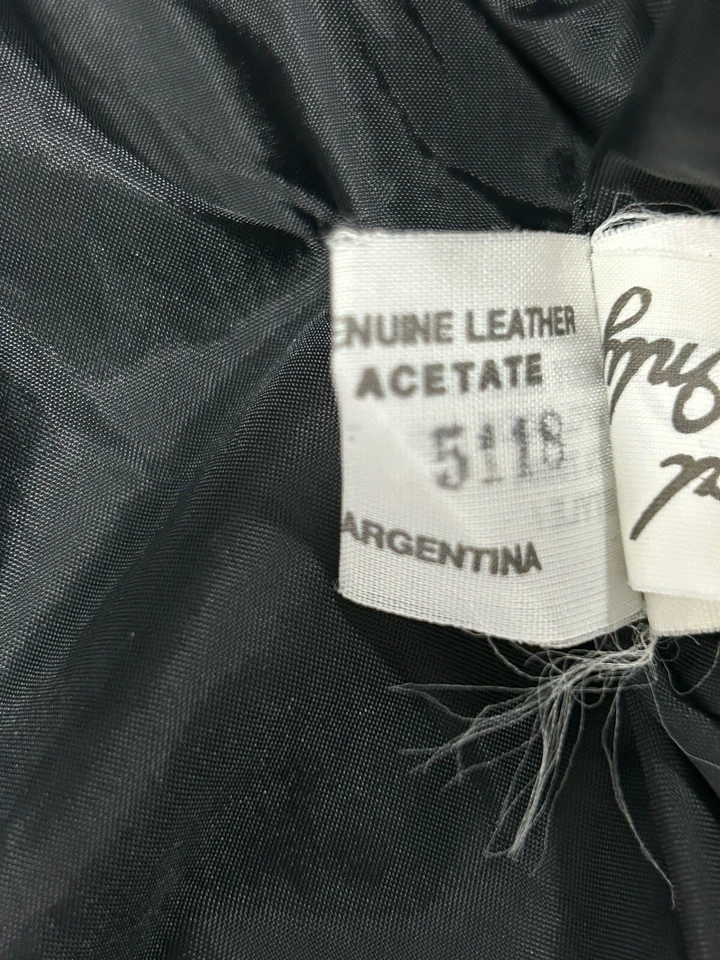 Винтажный Comint черный натуральной кожи длинным рукавом Goth траншея Duster размер маленький S - Изображение 4 из 4