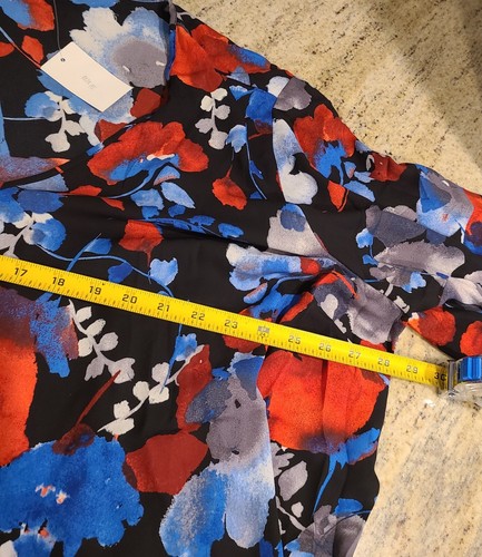 New! The Limited Size 2X Blouse w/tank Bright Clorful Watercolor Floral Office - Picture 3 of 15