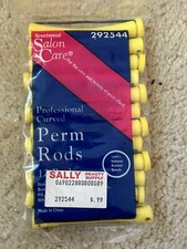 Salon Care Professional Curved Perm Rods Yellow 292544 New Set 12