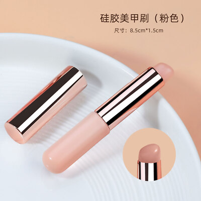 1 Pcs Portable Nail Art Powder Silicone Stick Reusable Nail Dust Brush Tools DIY