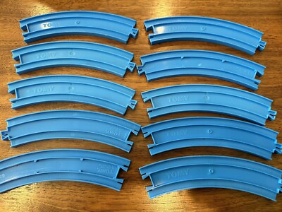 TOMY  Trackmaster BLUE Curve TRACK 10 Pc Set Thomas & Friends Plarail