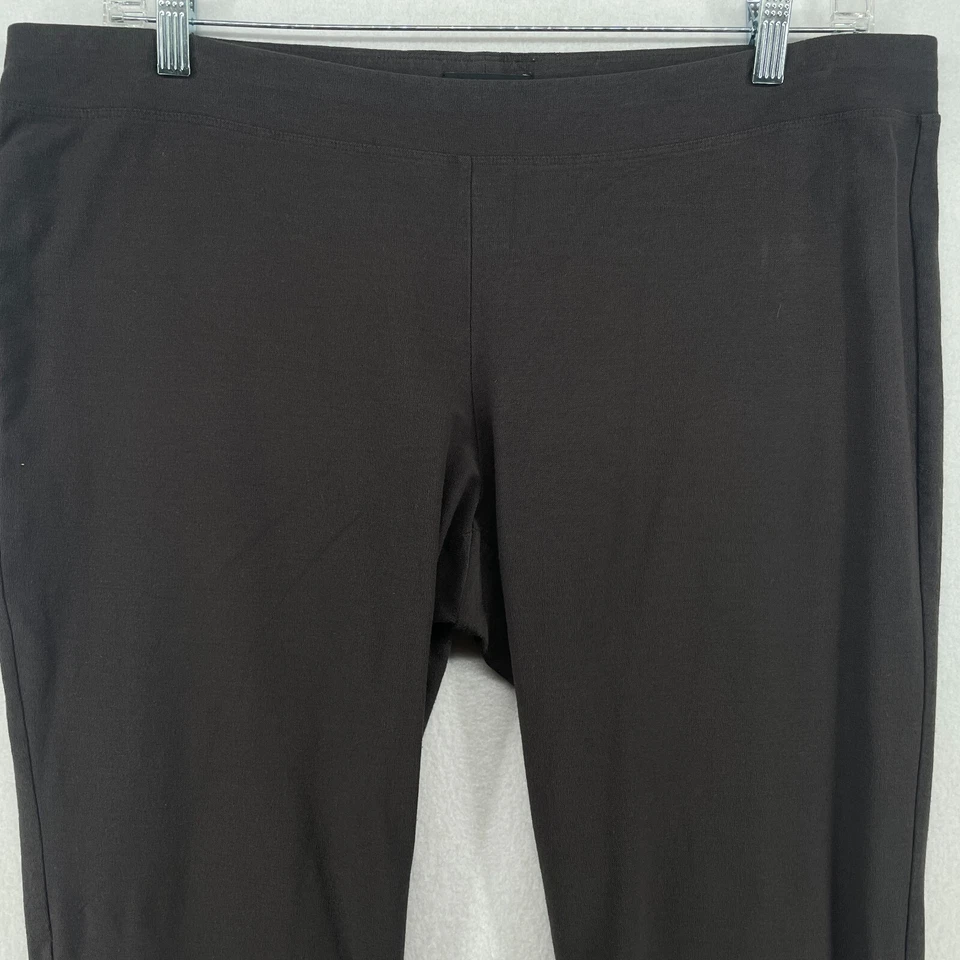 Pantalones EILEEN FISHER XL 696 Lavables Elastizados Crepé Delgados Tobillo Cintura Elástica Gris Foto 4 de 4