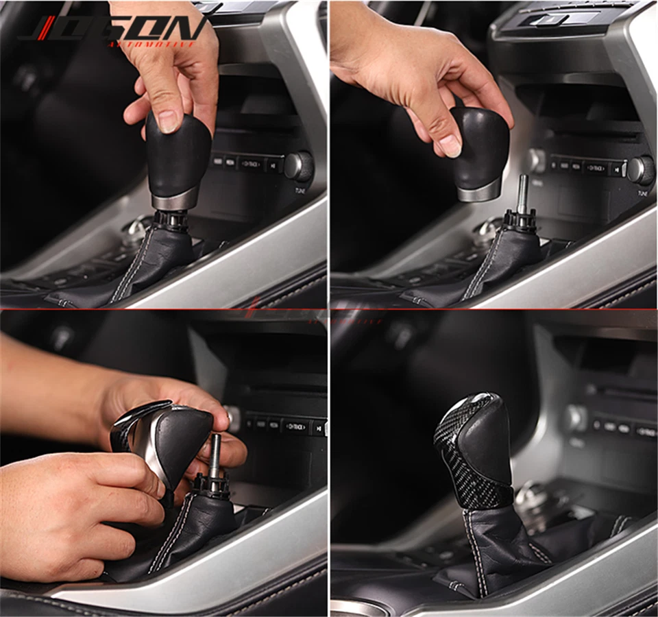 Cubierta de perilla de cambio de marchas de consola de carbono real para Lexus RC200t RC300 RC350 2014-2025 Foto 2 de 4
