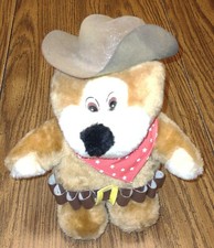 Vintage 1989 Giftco Cowboy Western Sheriff Bear Stuffed Animal Plush Toy