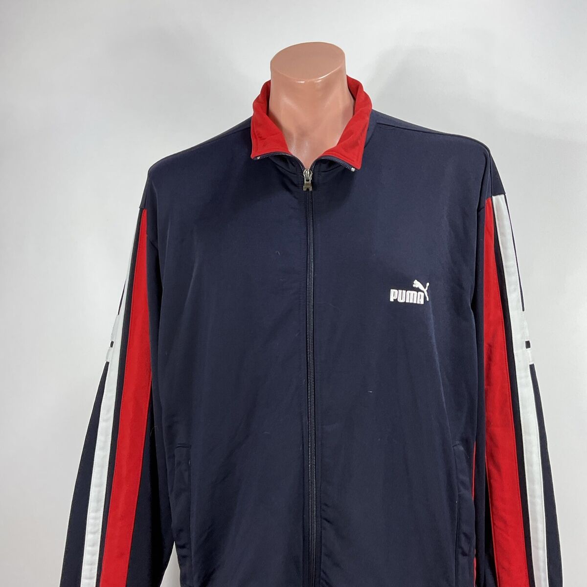 Vintage 80s PUMA Track Jacket XL NAVY RED WHITE Full Zip | eBay Vintage 80s PUMA Track Jacket XL NAVY RED WHITE Full Zip | eBay